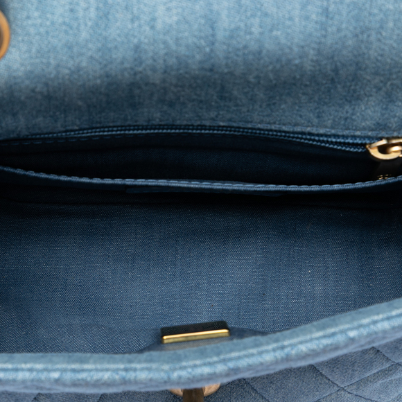 Pre-Loved Chanel Mini Square Classic Denim Pearl Crush Single Flap - Picture 4 of 7